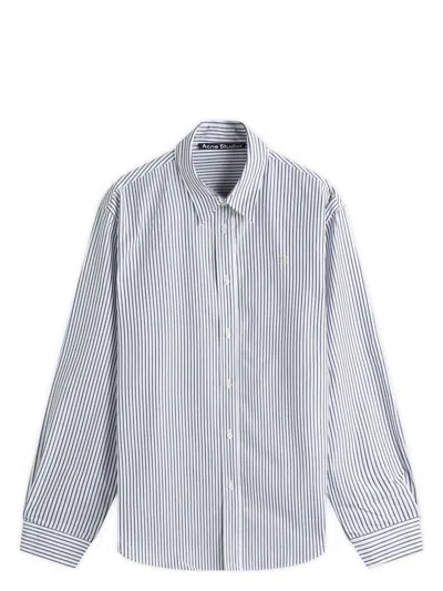 ACNE STUDIOS MEN'S SUNNIE STRIPED HEAVY POPELIN SHIRT