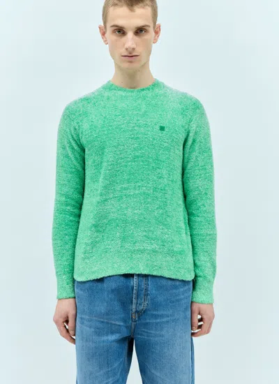 Acne Studios Men Textured Knit Sweater In Green