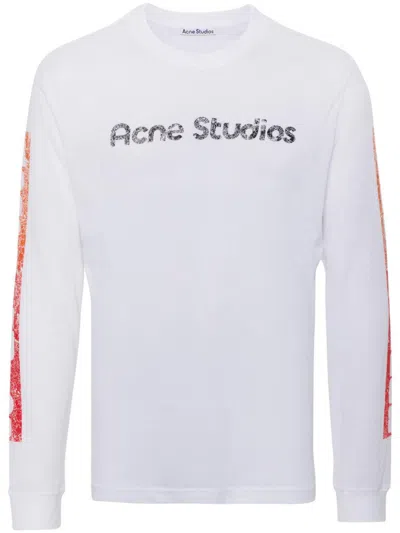 Acne Studios T-shirt Mit Logo-print In Opticwhite