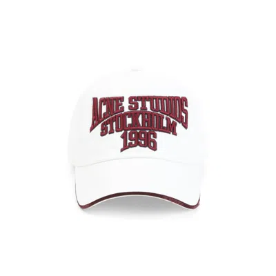 Acne Studios Men White Logo Baseball Cap