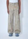 Acne Studios Men Wide-leg Distressed Pants In White