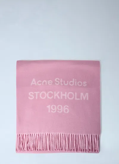 Acne Studios Men Wool Fringe Scarf In Pink