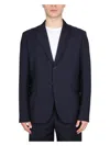 Acne Studios Signature Wool Jacket With Notched Lapels In Blue