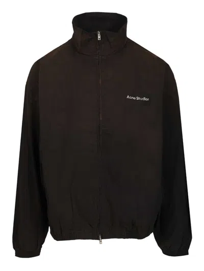 Acne Studios Men Zip-up Jacket With Logo In Black