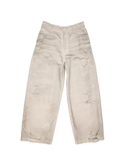 Acne Studios Mended Distressed Jeans In White
