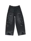 Acne Studios Mended Distressed Trousers In Black