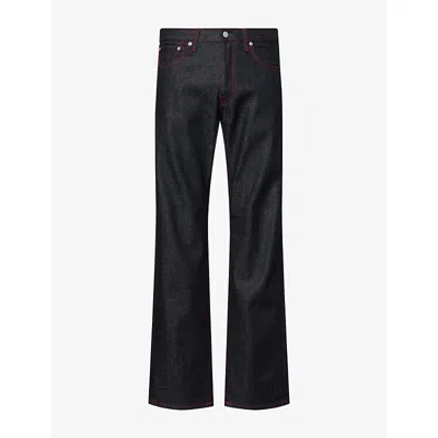Acne Studios Mens 1996m Action Re-edition Straight-leg Denim Jeans Mid Blue In Black