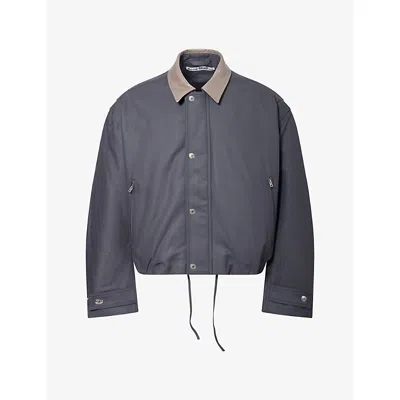 Acne Studios Mens  Opado Collared Cotton Jacket In Blue