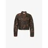 Acne Studios Mens Spread-collar Distressed Regular-fit Denim Jacket Brown In Brown