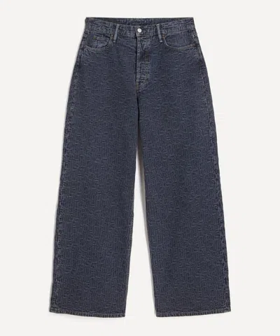 Acne Studios Mens Baggy Fit 1981m Monogram Jeans In Blue/black