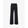 Acne Studios Mens Black Palvin Pin-dot Stripe Barrel-leg Wool-blend Trousers In Black