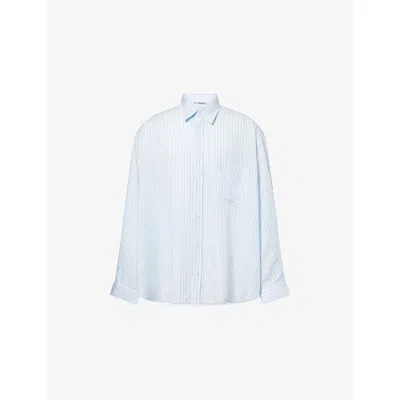 Acne Studios Mens Blue Soffia Pinstripe Woven Shirt In Multi