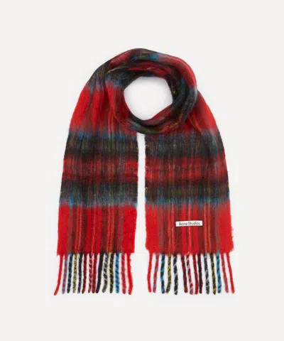 Acne Studios Mens Check Mohair Scarf In Multi