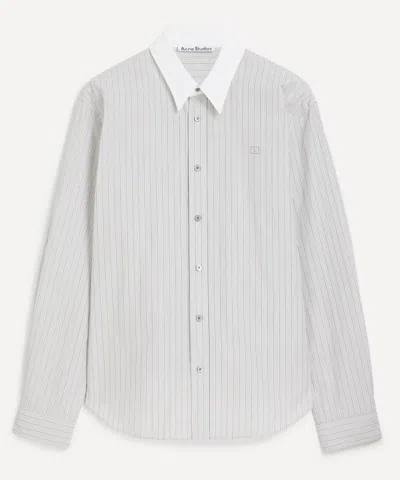 Acne Studios Mens Contrast Collar Button-up Shirt In Gray