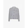 Acne Studios Mens Dark Grey Melange V-neck Embroidered-logo Wool Cardigan Xs In Gray