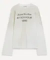 Acne Studios Mens Distressed Long-sleeve Logo T-shirt In Neutral