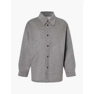 Acne Studios Mens Domara Wool-cashmere Blend Coat Vintage Grey Melange In Gray