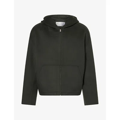Acne Studios Mens Doveria Zip-through Wool Hoody Dark Green