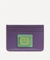 Acne Studios Mens Face Logo Card Holder In Purple