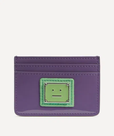 Acne Studios Mens Face Logo Card Holder In Purple