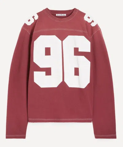 Acne Studios Mens Faded Red Logo Jersey T-shirt