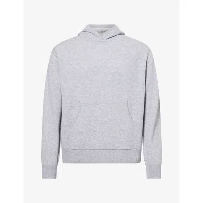 Acne Studios Mens Klamas Cashmere Knit Hoody Cold Grey Melange Xl In Gray