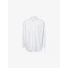 Acne Studios Mens Light Blue/white Striped Curved-hem Cotton-poplin Shirt