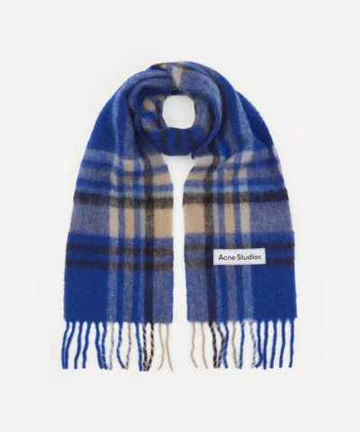 Acne Studios Mens Mohair Tartan Scarf
