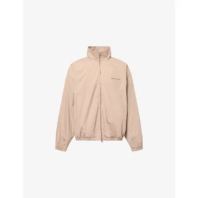 Acne Studios Mens Mushroom Beige Washed Logo Cotton Jacket In Brown