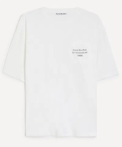 Acne Studios Mens Off-white Short-sleeve 1996 Logo Pocket T-shirt