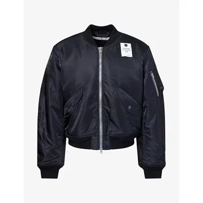Acne Studios Mens Orby Logo-tag Woven Bomber Jacket Evening Blue