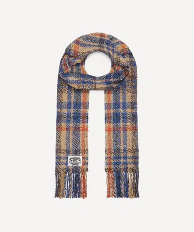 Acne Studios Mens Plaid Fringe Scarf