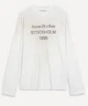 Acne Studios Mens Distressed Long-sleeve Logo T-shirt In Neutral