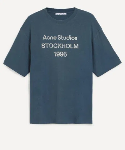 Acne Studios Exford 1996 Cotton Blend T-shirt In Blue