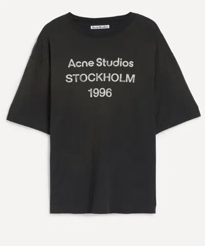 Acne Studios Mens Relaxed Short-sleeve Logo T-shirt In Black