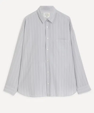 Acne Studios Mens Relaxed Stripe Button-up Shirt In White