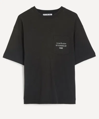 Acne Studios Mens Short-sleeve 1996 Logo Pocket T-shirt In Black