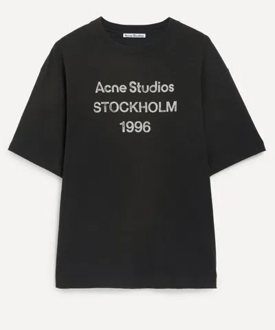 Acne Studios Mens Short Sleeve Logo T-shirt In Black