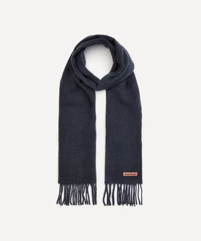 Acne Studios Mens Skinny Fringe Wool Scarf