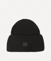 Acne Studios Mens Small Face Logo Wool Beanie Hat