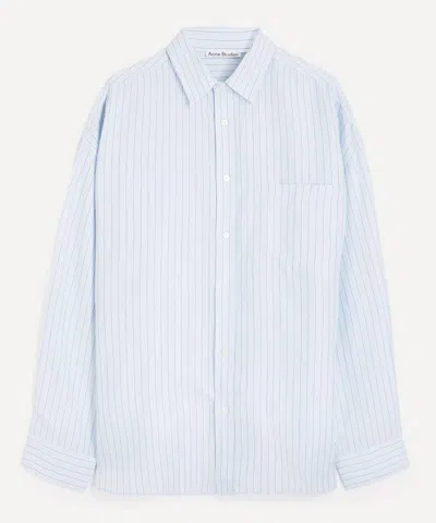 Acne Studios Mens Striped Button-up Shirt In Blue