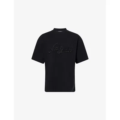 Acne Studios Mens Venice Logo Cotton T-shirt Faded Black