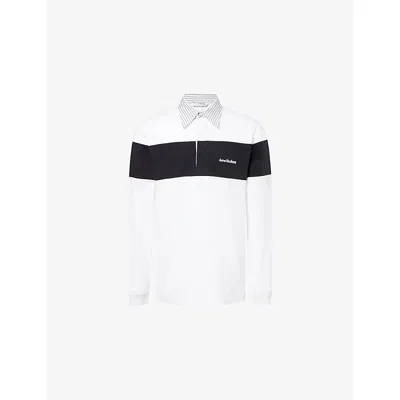 Acne Studios Polo Sweatshirt Cotton Jersey Relaxed Fit In White