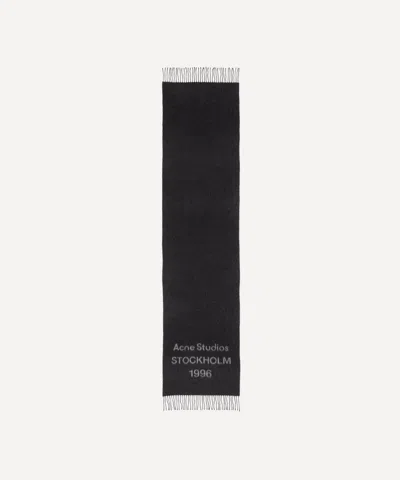 Acne Studios Mens Wool Logo Jacquard Scarf