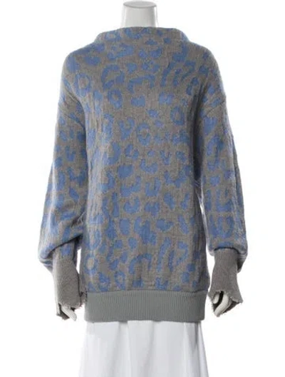 Pre-owned Acne Studios Merino Wool Animal Print Sweater In Gray