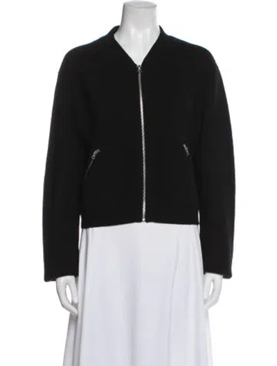 Pre-owned Acne Studios Merino Wool Bomber Jacket In Black