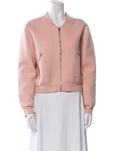 Pre-owned Acne Studios Merino Wool Bomber Jacket In Pink