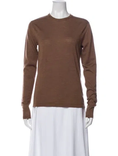 Pre-owned Acne Studios Merino Wool Crew Neck Top In Brown