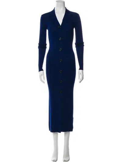 Pre-owned Acne Studios Merino Wool Long Dress In Blue