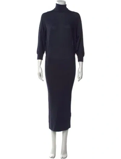 Pre-owned Acne Studios Merino Wool Long Dress In Blue